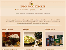 Tablet Screenshot of indiafoodexports.com